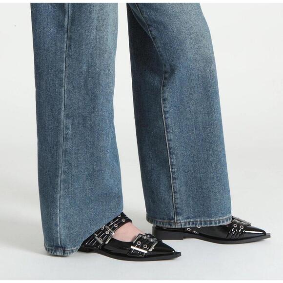 Women Chic Pointed Toe Flat Shoes Double Buckle Slingback Street Walking Size 8 - Picture 9 of 9